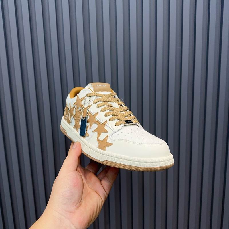 AMIRI White & Tan Star Low-Top Sneakers