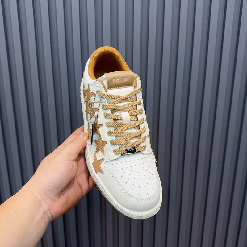 AMIRI White & Tan Star Low-Top Sneakers