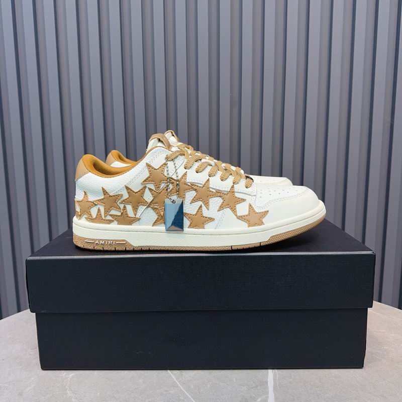 AMIRI White & Tan Star Low-Top Sneakers