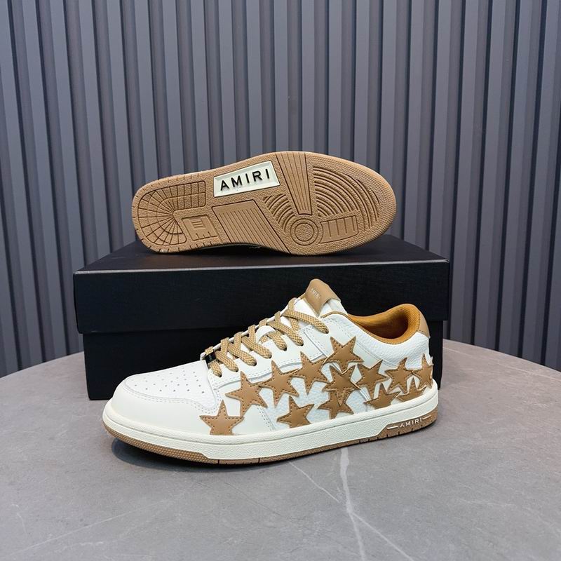 AMIRI White & Tan Star Low-Top Sneakers