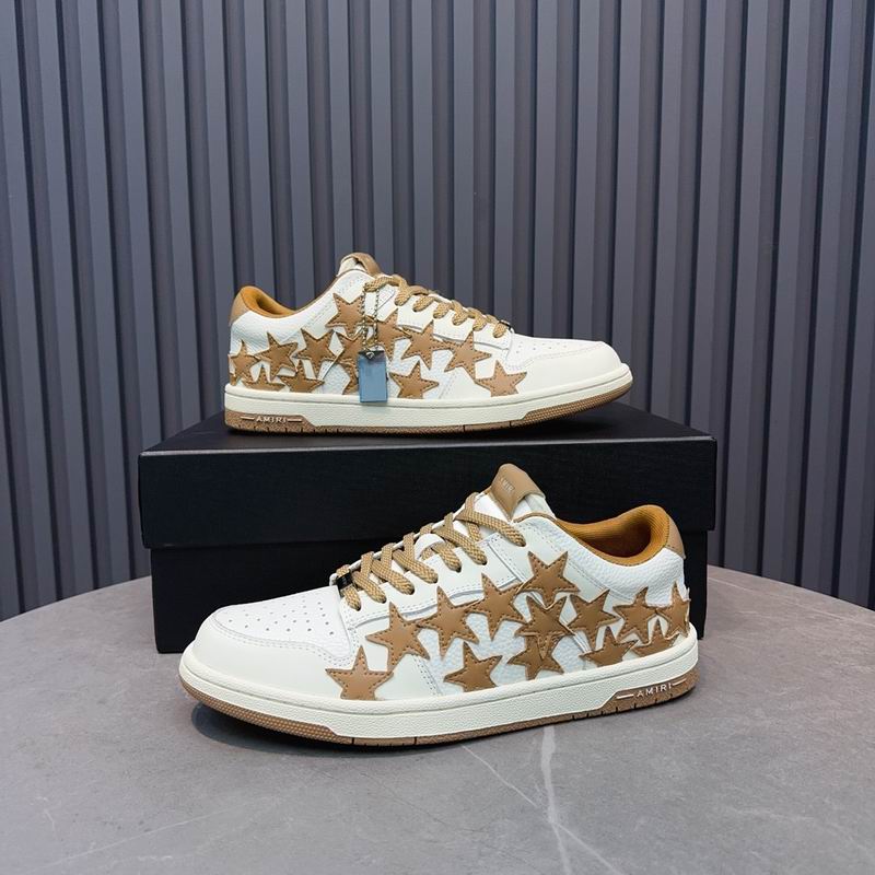 AMIRI White & Tan Star Low-Top Sneakers