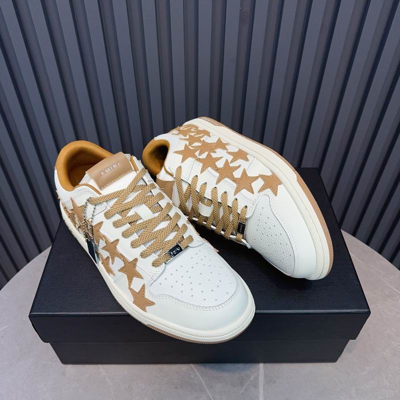 AMIRI White & Tan Star Low-Top Sneakers