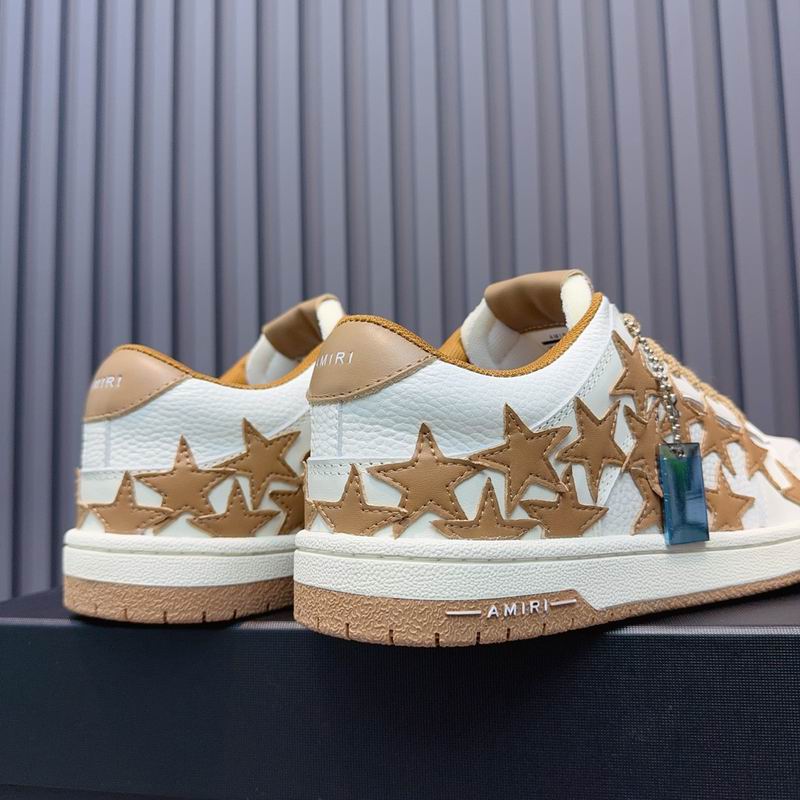 AMIRI White & Tan Star Low-Top Sneakers