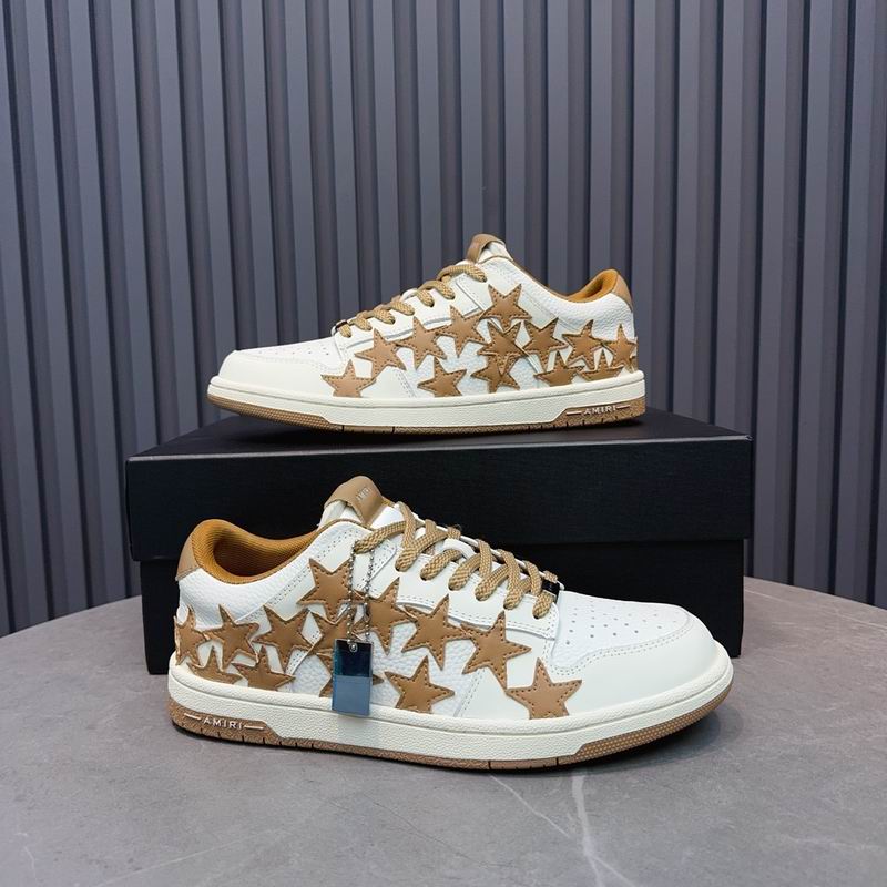 AMIRI White & Tan Star Low-Top Sneakers