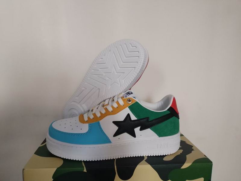 BAPE Multicolor & White Star Low-Top Sneakers