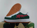 BAPE Green & White Low-Top Sneakers with Red Star