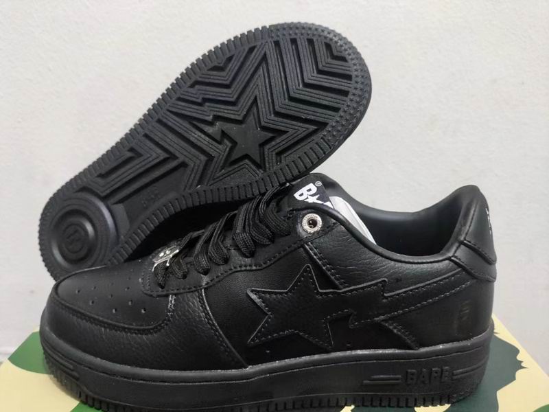 BAPE Triple Black Star Low-Top Sneakers