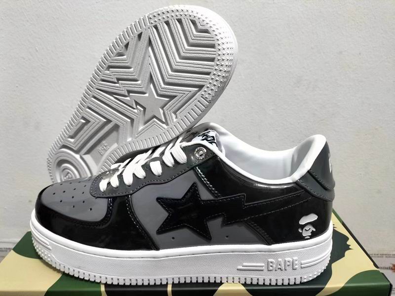 BAPE Black & Grey Star Low-Top Sneakers