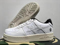 BAPE White & Cream Embossed Star Low-Top Sneakers