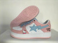 BAPE Pink & Blue Star Low-Top Sneakers with Hello Kitty Graphics