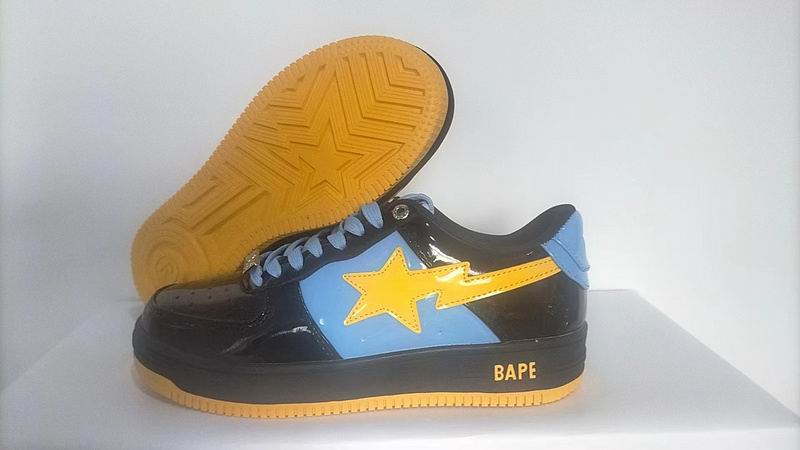 BAPE Black & Blue Low-Top Sneakers with Yellow Star