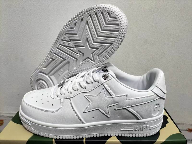 BAPE Triple White Star Low-Top Sneakers