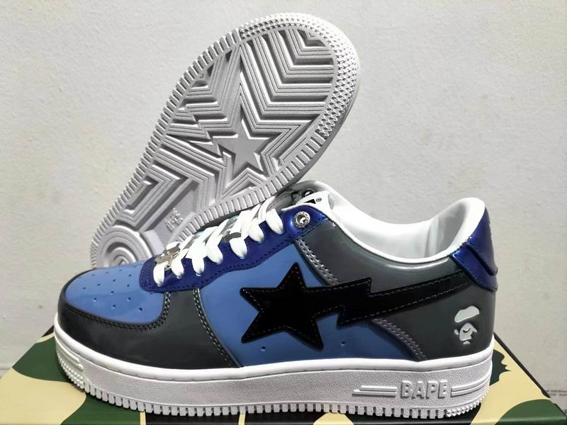 BAPE Blue & Charcoal Star Low-Top Sneakers