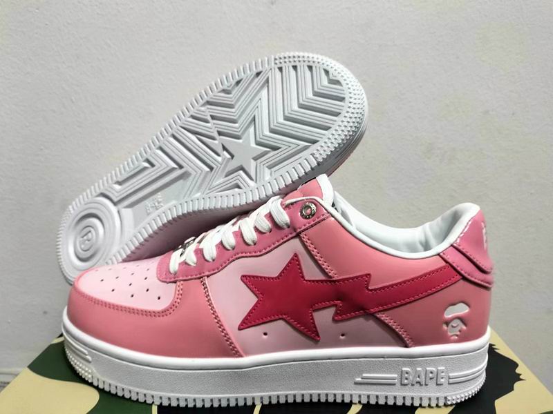 BAPE Pink Star Low-Top Sneakers with White Sole
