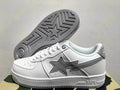 BAPE White & Grey Star Low-Top Sneakers with Grey Outsole