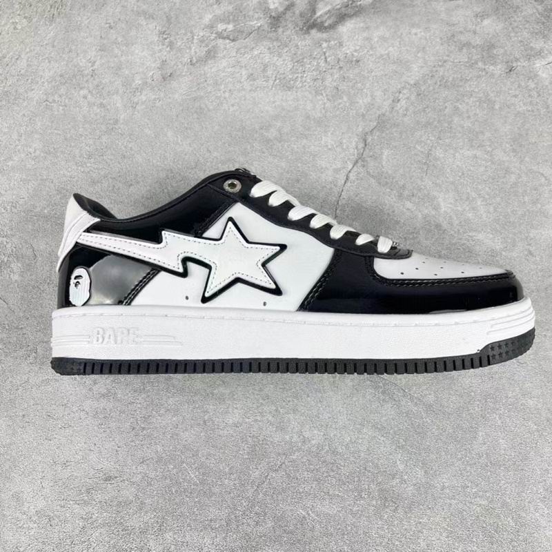 BAPE STA Black & White Low-Top Sneakers