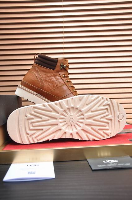 UGG Brown Lace-Up Ankle Boots with Cream Sole