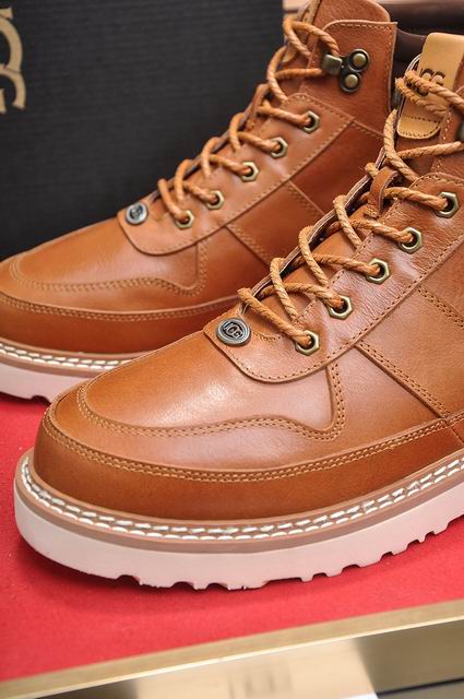 UGG Brown Lace-Up Ankle Boots with Cream Sole