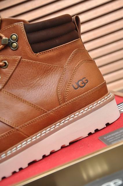 UGG Brown Lace-Up Ankle Boots with Cream Sole