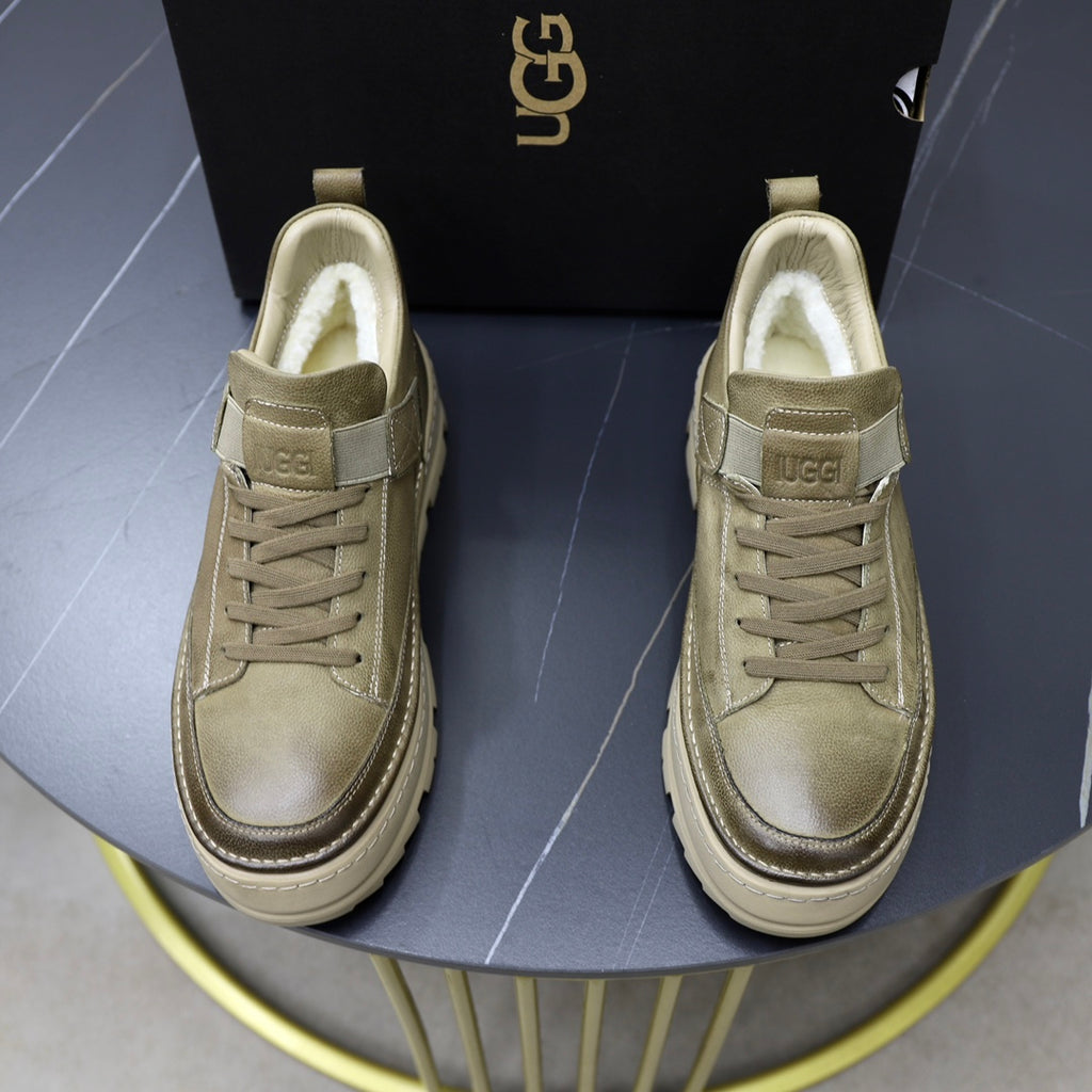 UGG Olive Lace-Up Platform Shoes