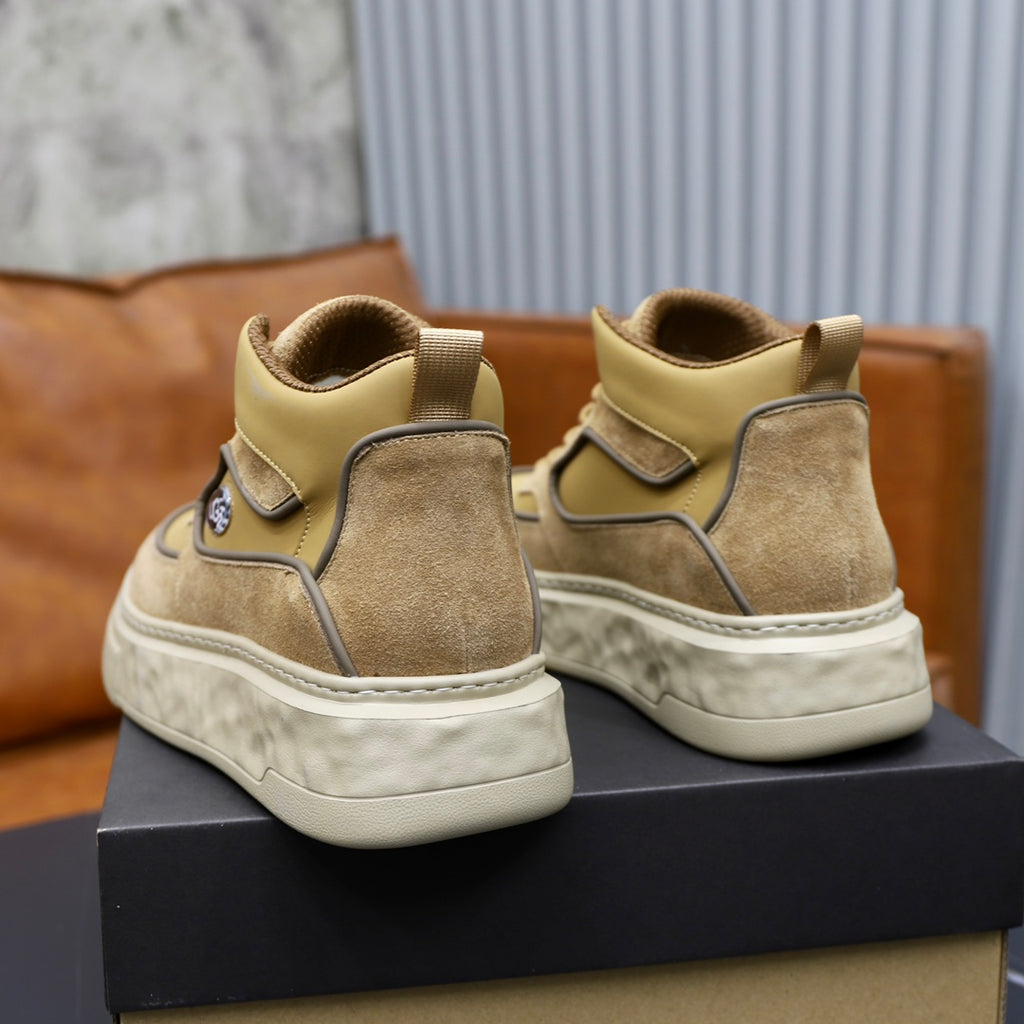 UGG Oval-Logo High-Top Sneakers - Sand & Cream