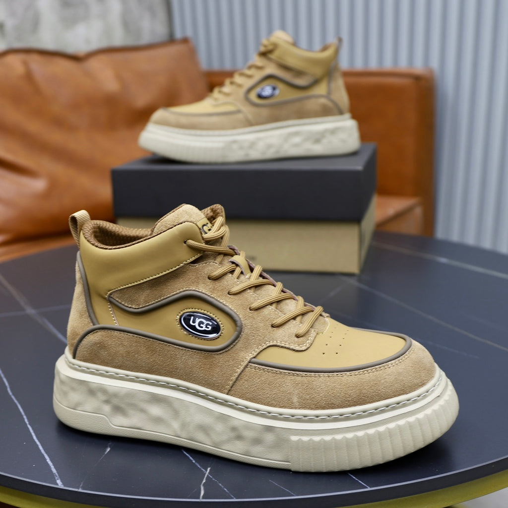 UGG Oval-Logo High-Top Sneakers - Sand & Cream