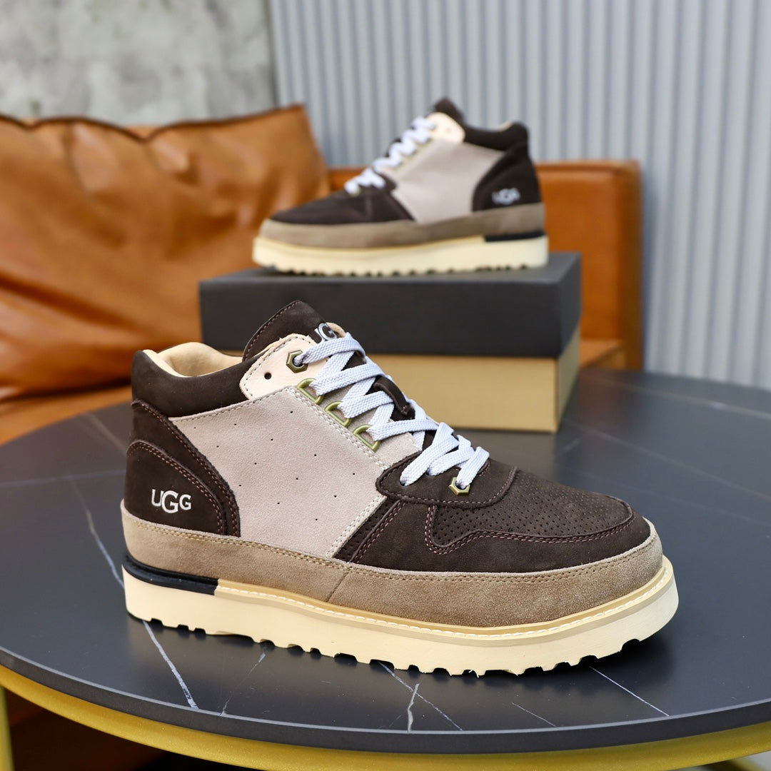 UGG Colorblock Mid-Top Sneakers - Brown & Off-White