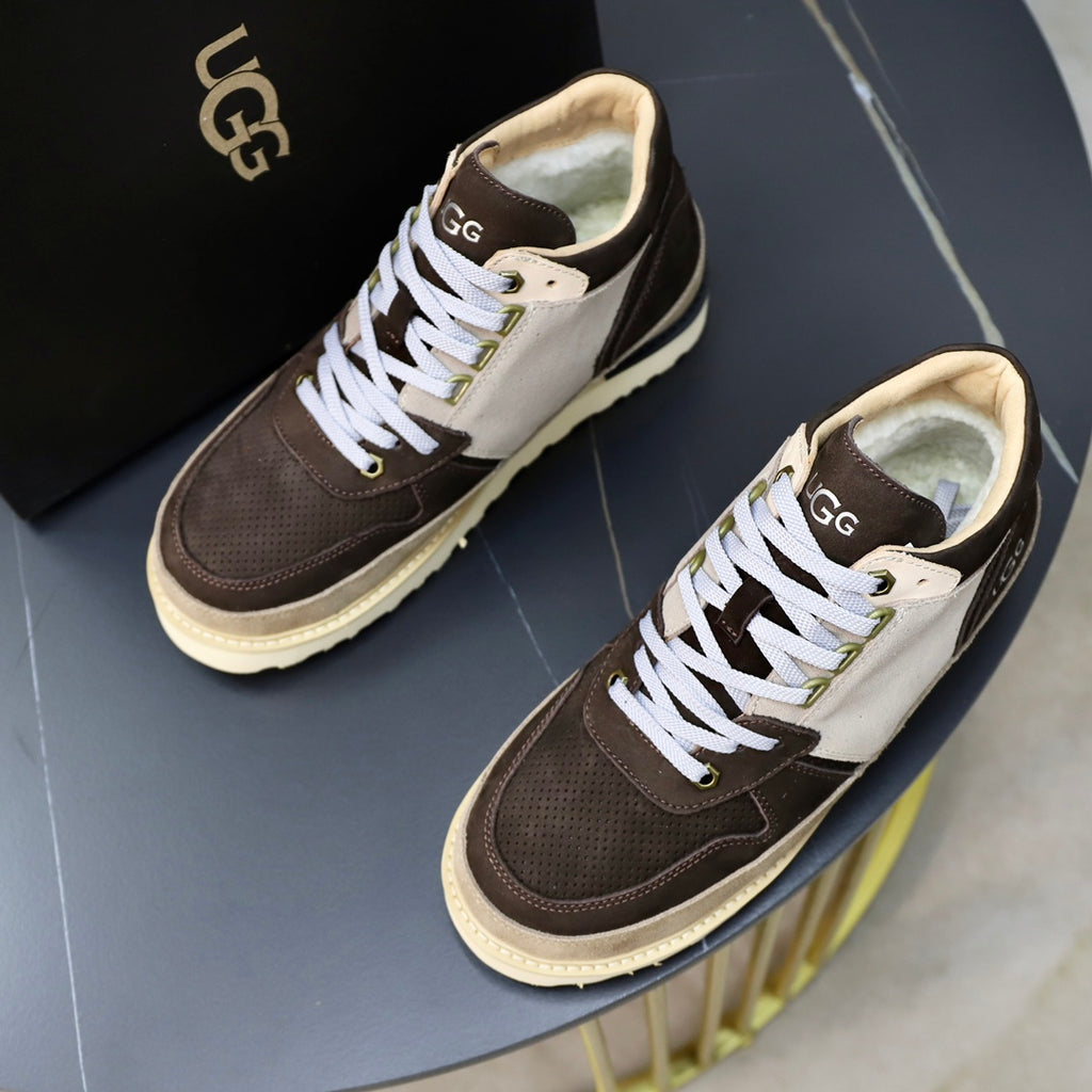 UGG Colorblock Mid-Top Sneakers - Brown & Off-White