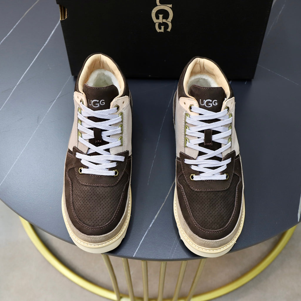 UGG Colorblock Mid-Top Sneakers - Brown & Off-White
