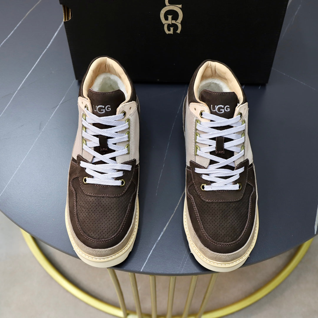 UGG Colorblock Mid-Top Sneakers - Brown & Off-White