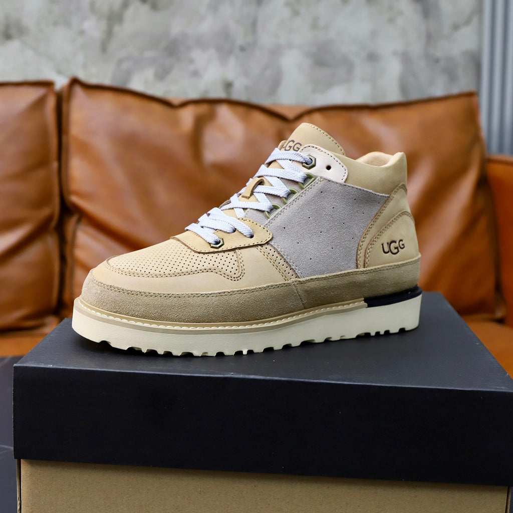 UGG Colorblock Mid-Top Sneakers - Beige & Light Grey