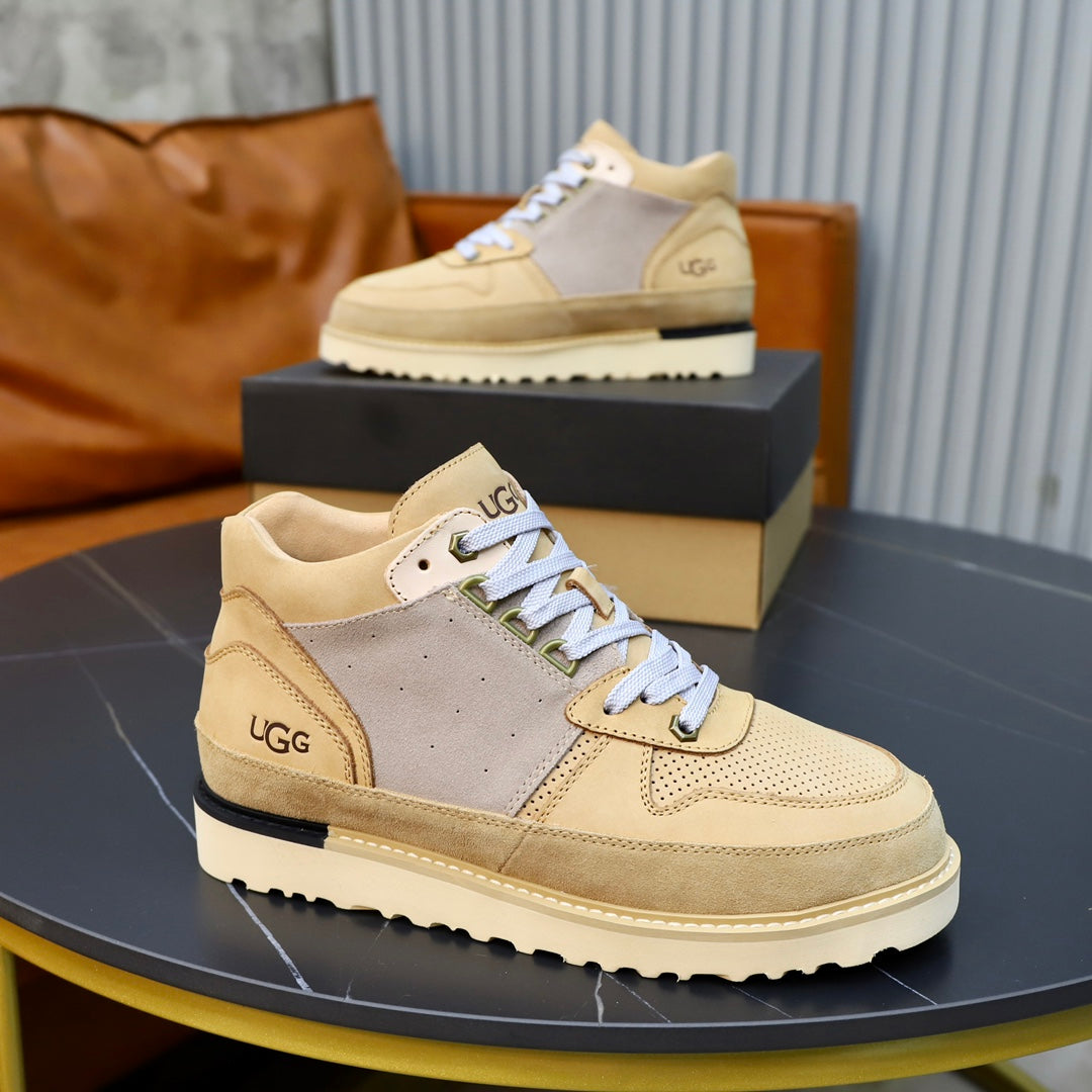 UGG Colorblock Mid-Top Sneakers - Beige & Light Grey
