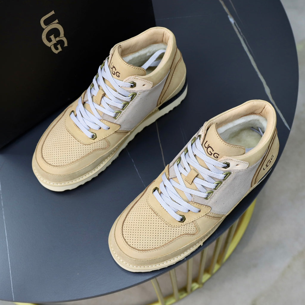 UGG Colorblock Mid-Top Sneakers - Beige & Light Grey