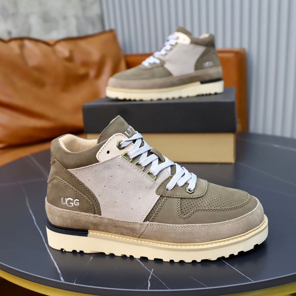 UGG Colorblock Mid-Top Sneakers - Olive & Light Grey