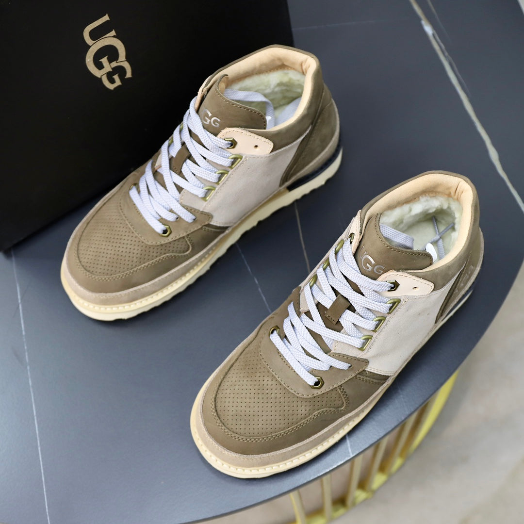 UGG Colorblock Mid-Top Sneakers - Olive & Light Grey