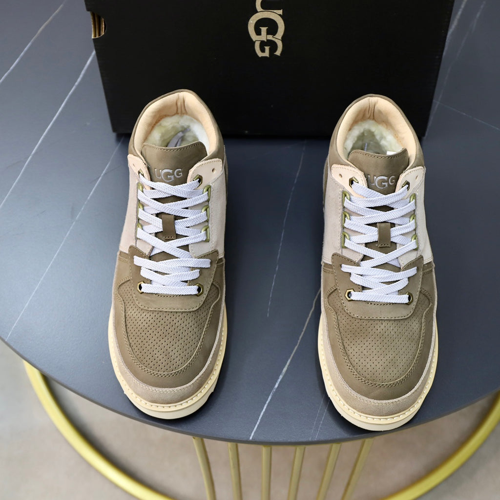 UGG Colorblock Mid-Top Sneakers - Olive & Light Grey