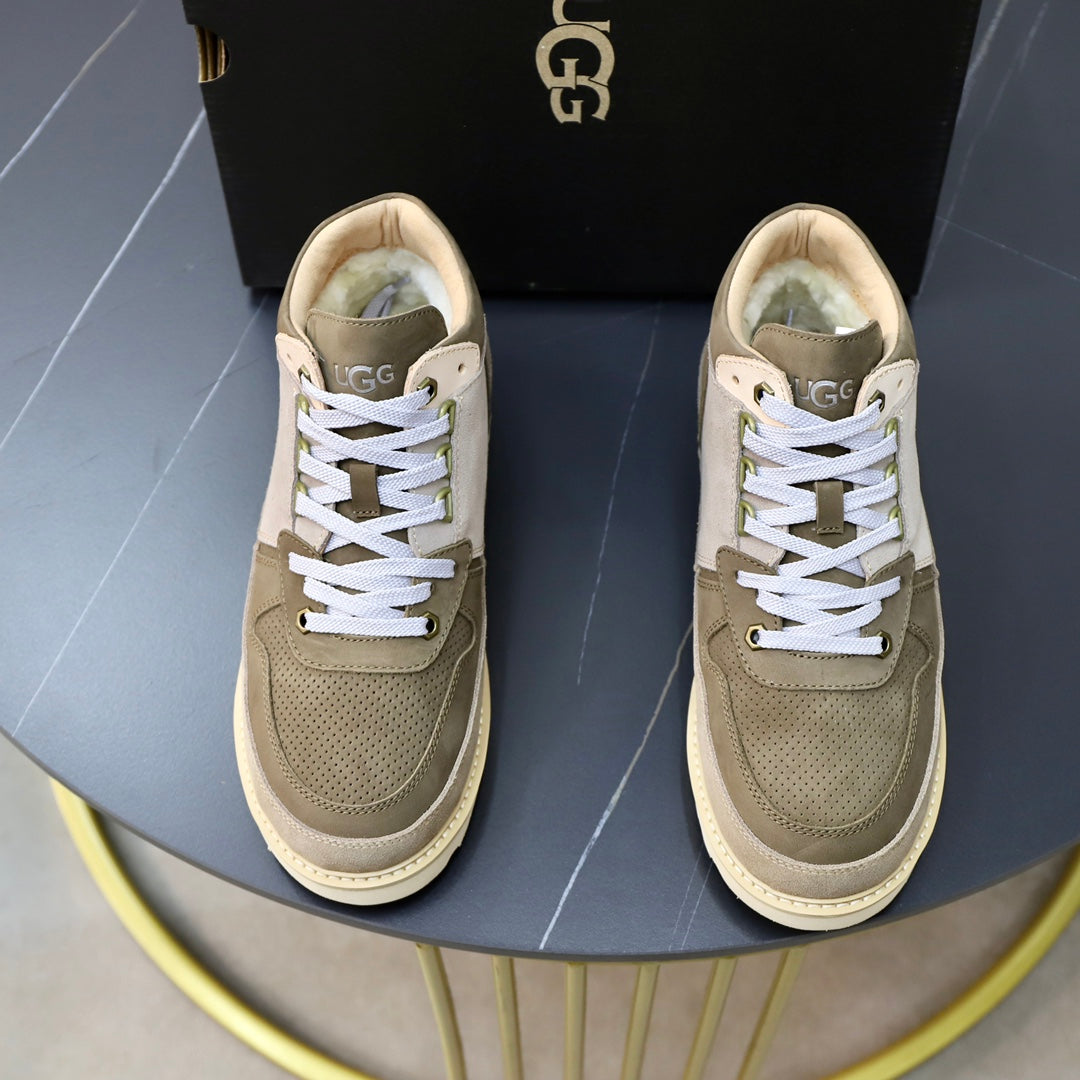 UGG Colorblock Mid-Top Sneakers - Olive & Light Grey
