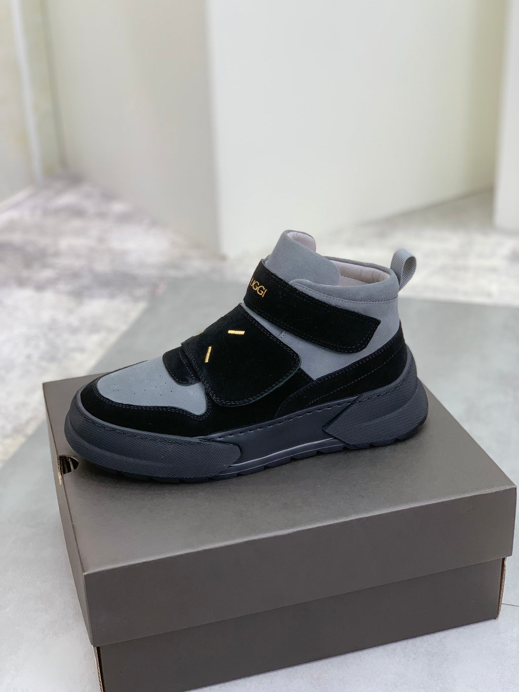 UGG Strap High-Top Sneakers - Black & Grey