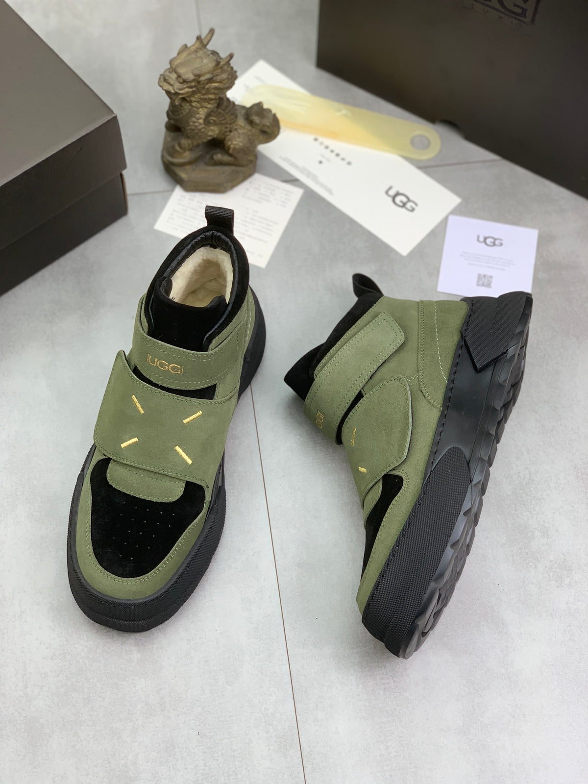 UGG Strap High-Top Sneakers - Olive & Black