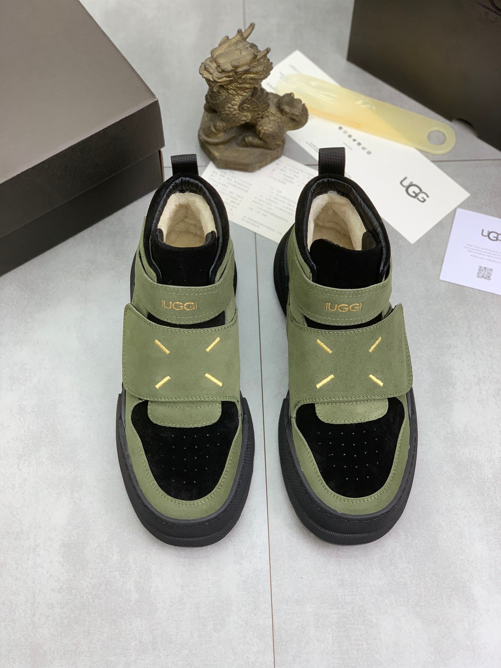 UGG Strap High-Top Sneakers - Olive & Black