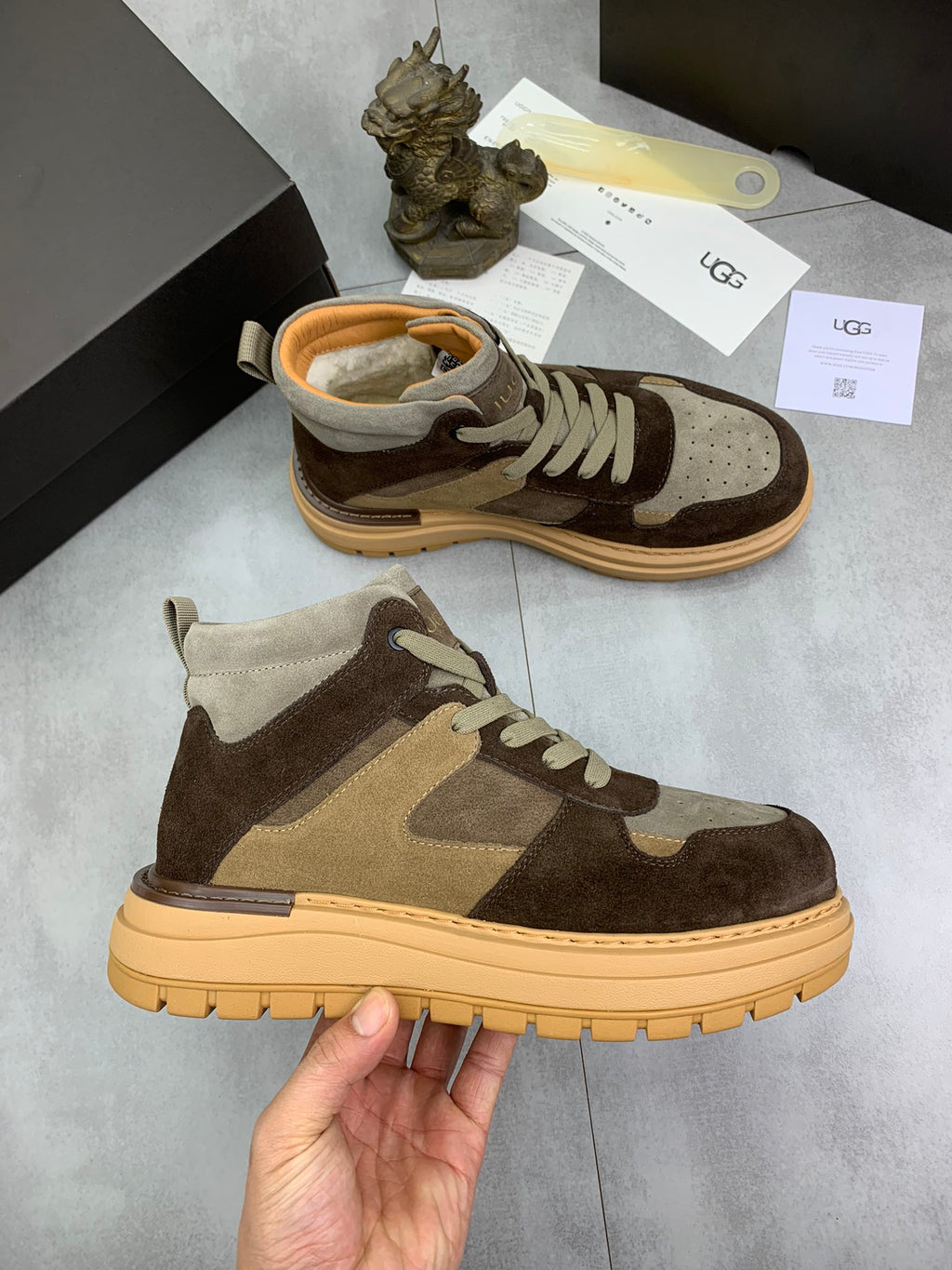 UGG Colorblock High-Top Sneakers - Brown & Tan