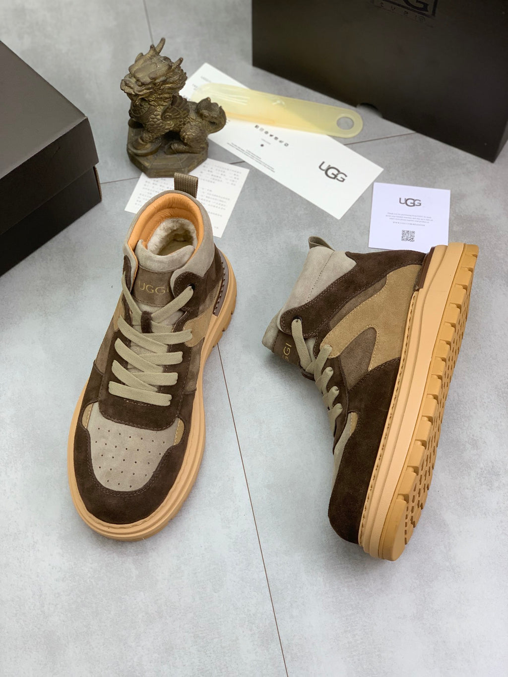 UGG Colorblock High-Top Sneakers - Brown & Tan