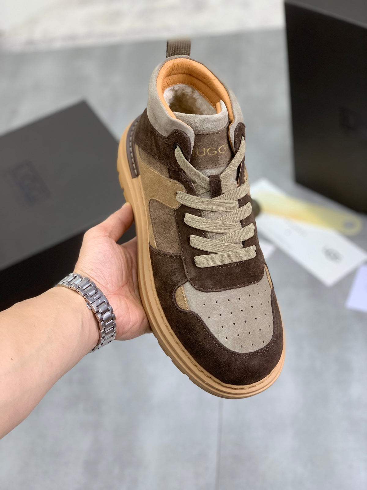 UGG Colorblock High-Top Sneakers - Brown & Tan