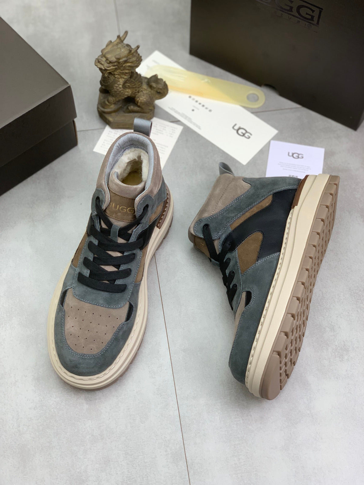 UGG Colorblock High-Top Sneakers - Slate Blue & Taupe