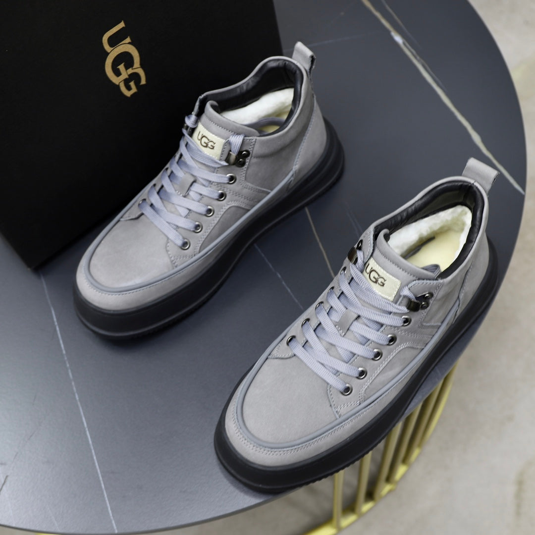 UGG Gray High-Top Platform Sneakers