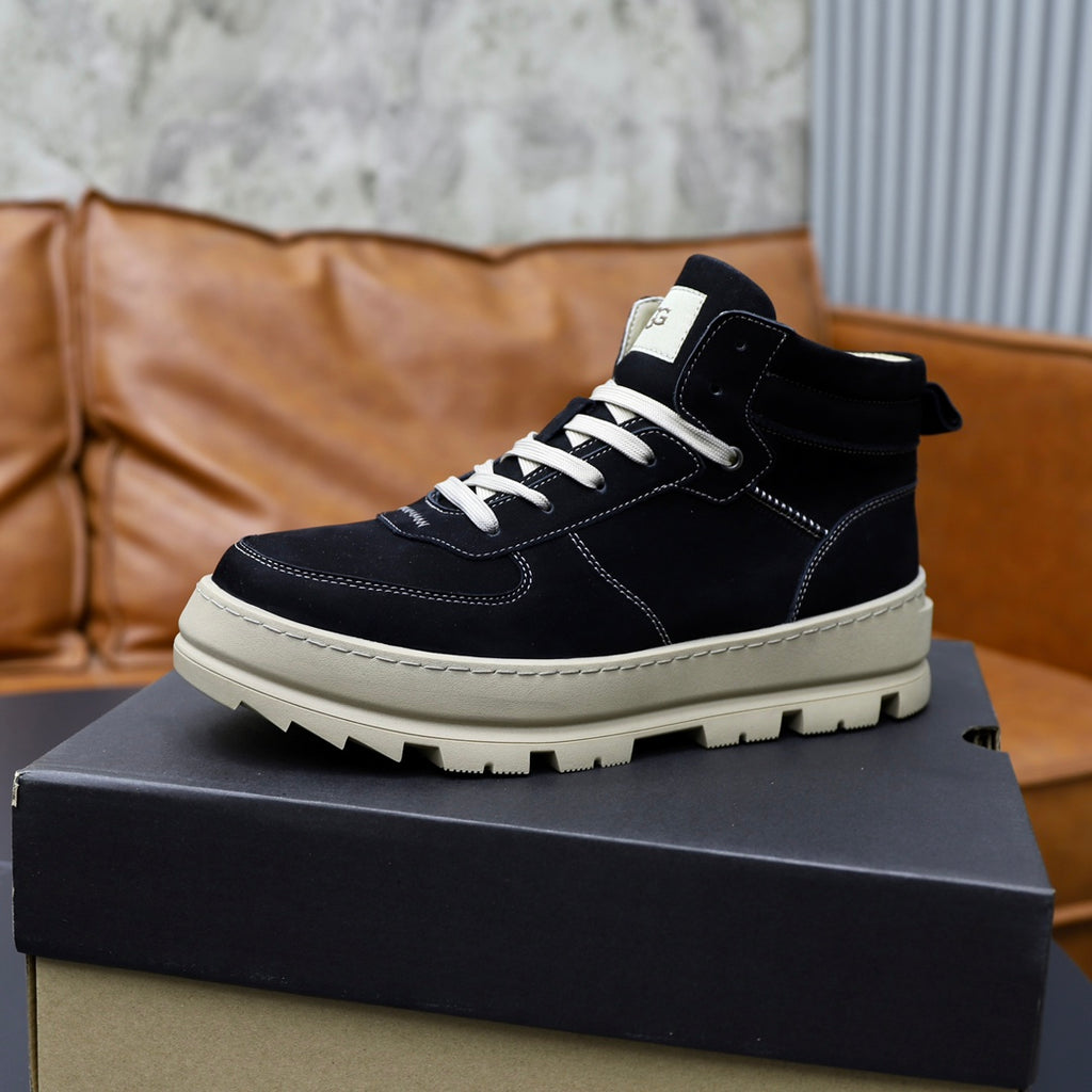 UGG Black High-Top Sneakers with Cream Lug Sole