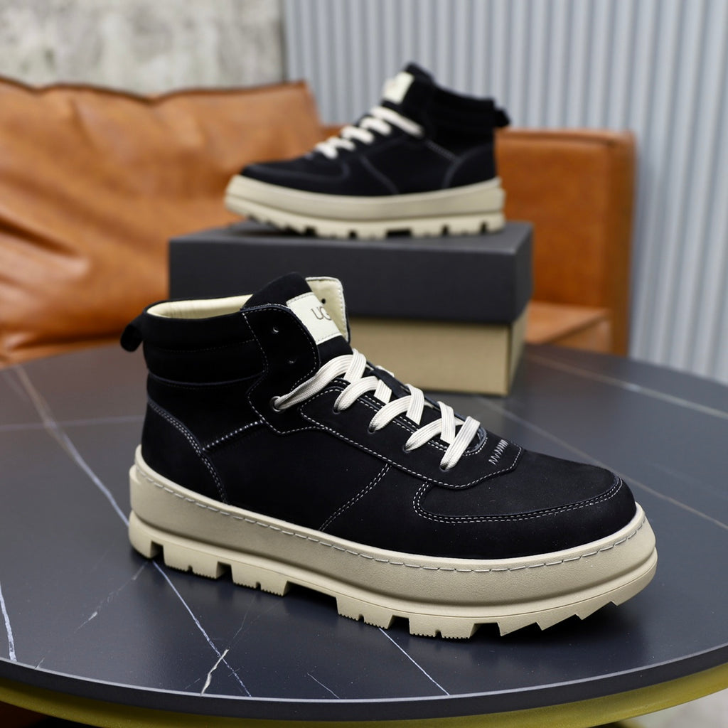 UGG Black High-Top Sneakers with Cream Lug Sole