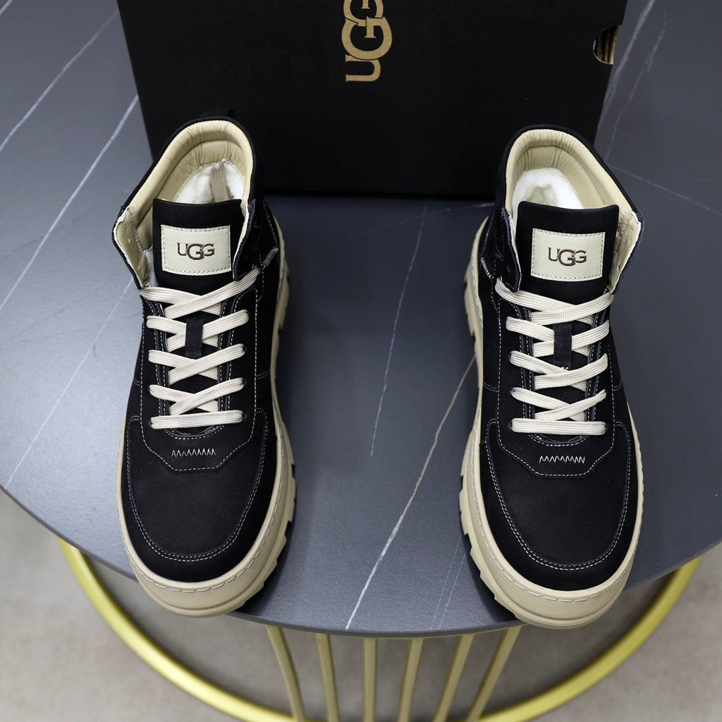 UGG Black High-Top Sneakers with Cream Lug Sole