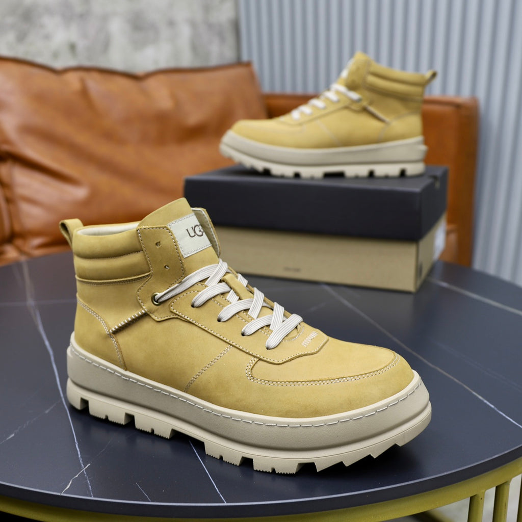 UGG Wheat High-Top Sneakers with Cream Lug Sole
