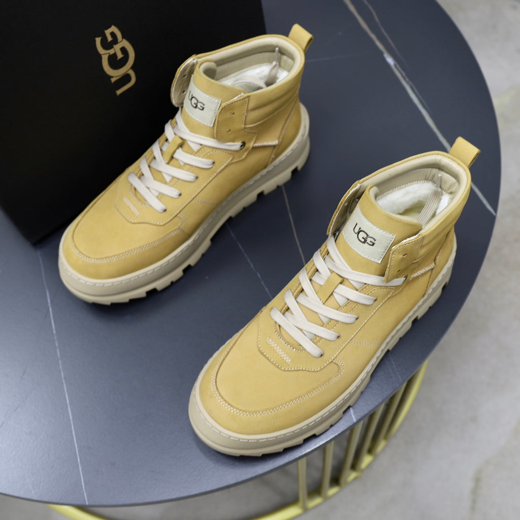 UGG Wheat High-Top Sneakers with Cream Lug Sole